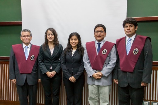Los jurados de la sustentación fueron: el Dr. Dante Guerrero, el Mgt. Eduardo Sanchez y el Ing. Hugo Fiestas 