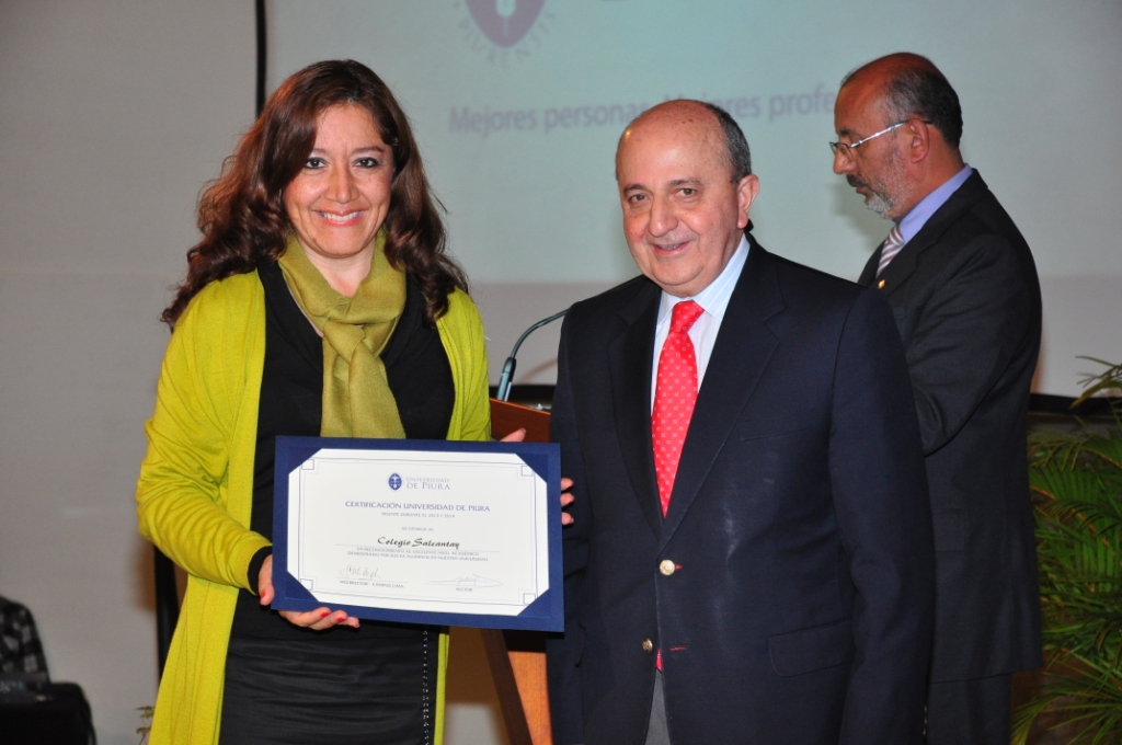 Pilar Chavarry Directora de Estudios del Colegio Salcantay y Jose Ricardo Stok, Vicerrector de la Universidad de Piura