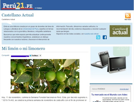 castellano actualen peru21